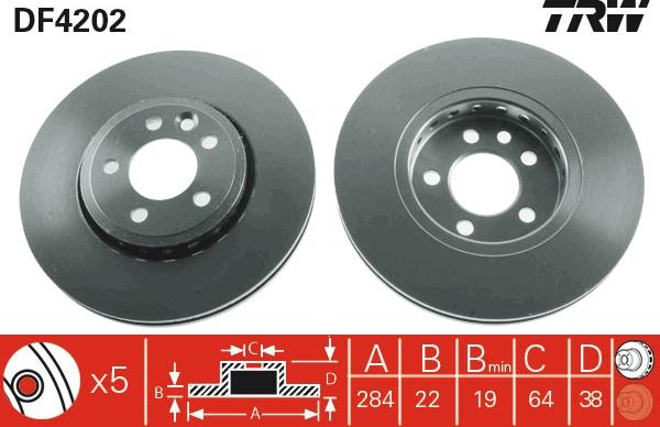 TRW DF4202 - Brake Disc autospares.lv