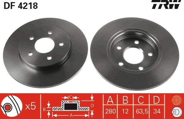 TRW DF4218 - Brake Disc autospares.lv