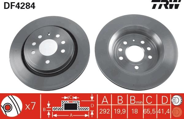 TRW DF4284 - Brake Disc autospares.lv