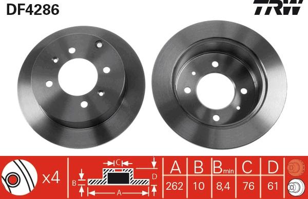 TRW DF4286 - Brake Disc autospares.lv