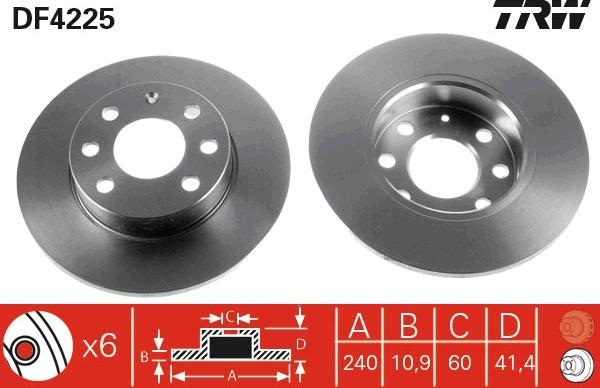 TRW DF4225 - Brake Disc autospares.lv