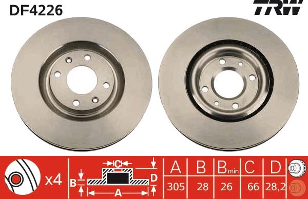 TRW DF4226 - Brake Disc autospares.lv