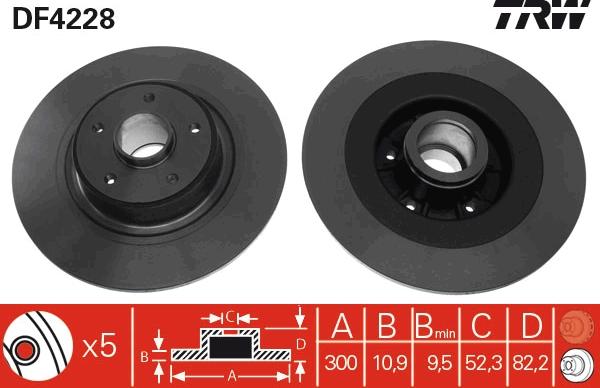 TRW DF4228 - Brake Disc autospares.lv