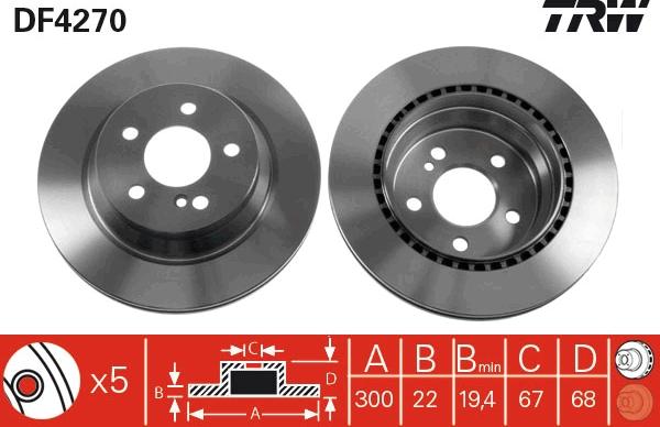 TRW DF4270 - Brake Disc autospares.lv