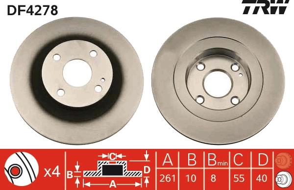 TRW DF4278 - Brake Disc autospares.lv