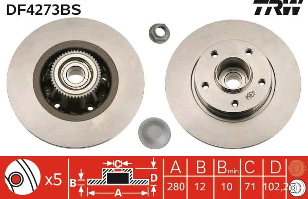 TRW DF4273BS - Brake Disc autospares.lv