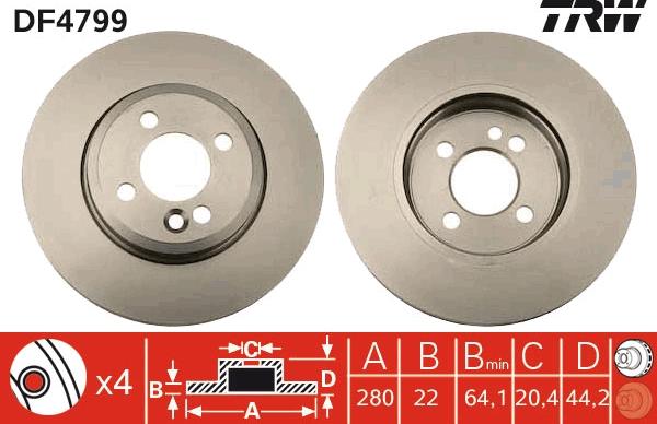 TRW DF4799 - Brake Disc autospares.lv