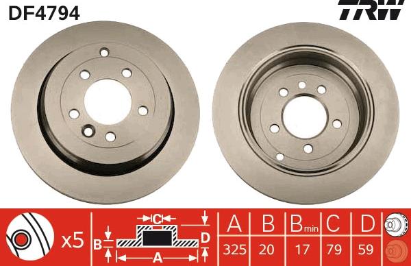 TRW DF4794 - Brake Disc autospares.lv