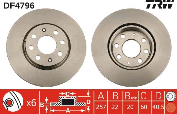 TRW DF4796 - Brake Disc autospares.lv