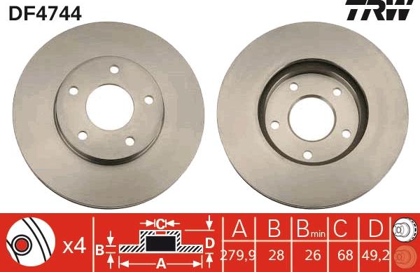 TRW DF4744 - Brake Disc autospares.lv