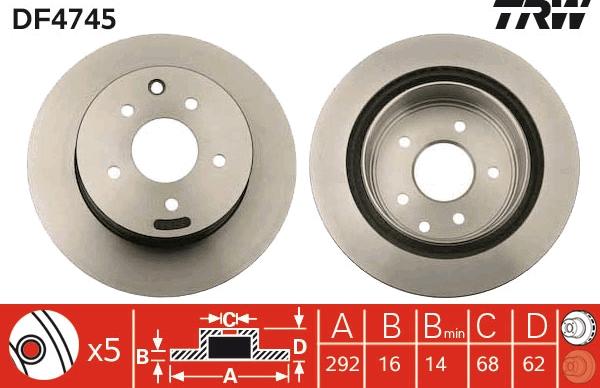 TRW DF4745 - Brake Disc autospares.lv