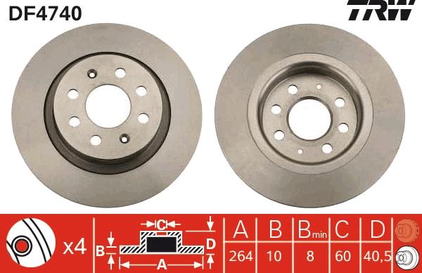 TRW DF4740 - Brake Disc autospares.lv