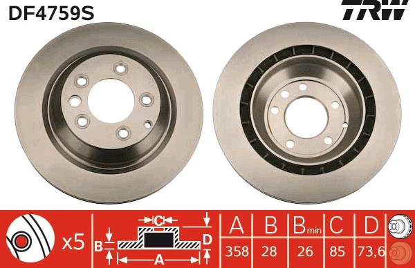 TRW DF4759S - Brake Disc autospares.lv