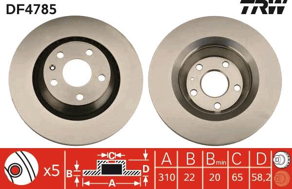 TRW DF4785 - Brake Disc autospares.lv