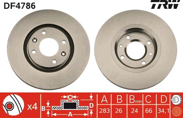 TRW DF4786 - Brake Disc autospares.lv