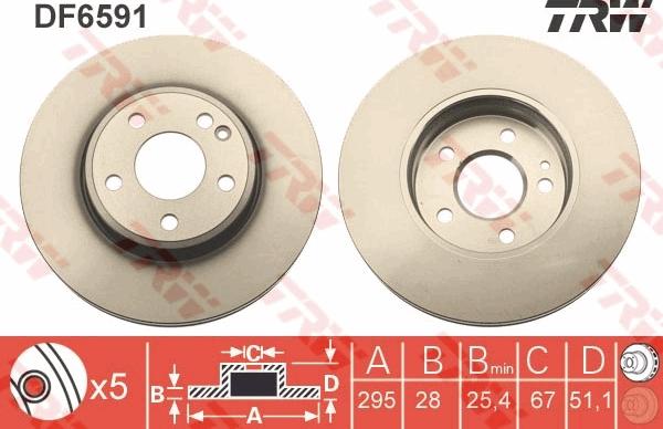 TRW DF6591 - Brake Disc autospares.lv