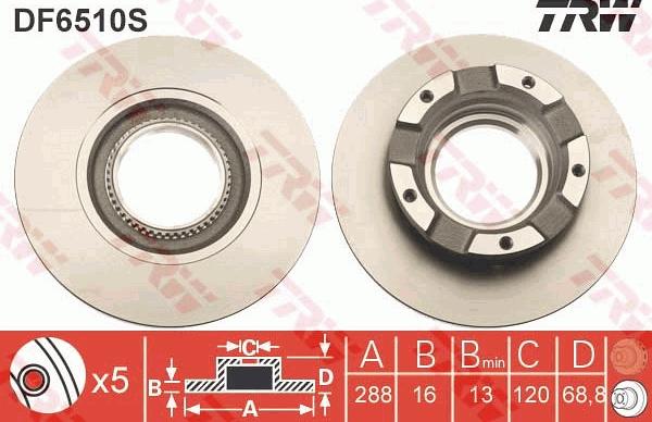 TRW DF6510S - Brake Disc autospares.lv