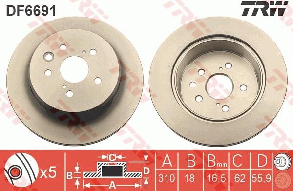 TRW DF6691 - Brake Disc autospares.lv