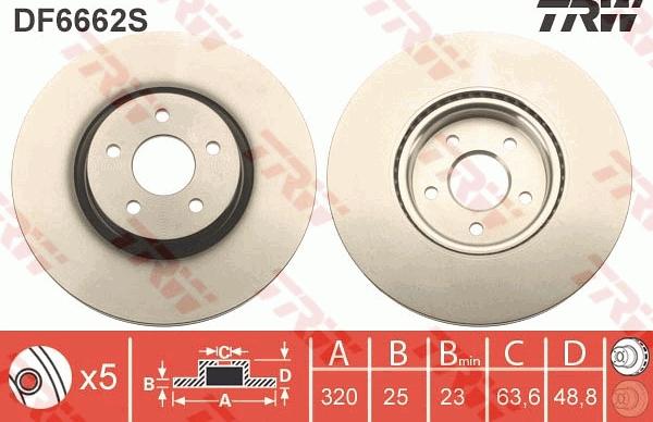 TRW DF6662S - Brake Disc autospares.lv