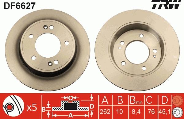 TRW DF6627 - Brake Disc autospares.lv