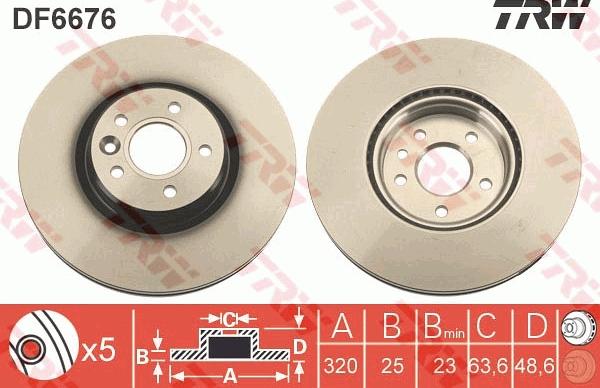 TRW DF6676S - Brake Disc autospares.lv