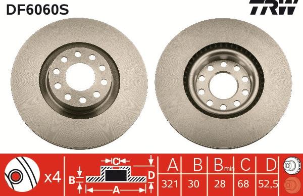 TRW DF6060S - Brake Disc autospares.lv