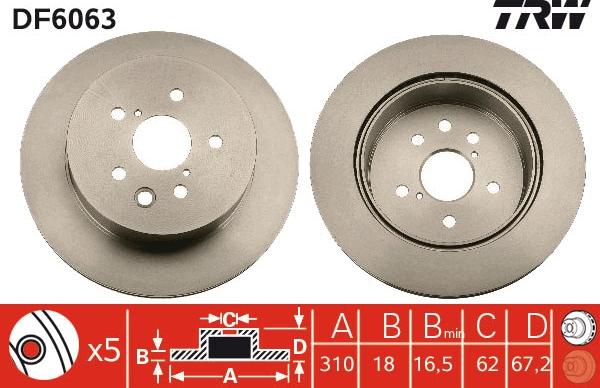 TRW DF6063 - Brake Disc autospares.lv