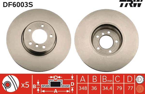 TRW DF6003S - Brake Disc autospares.lv