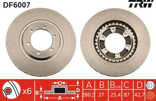 TRW DF6007 - Brake Disc autospares.lv