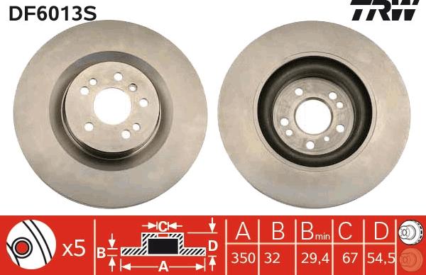 TRW DF6013S - Brake Disc autospares.lv