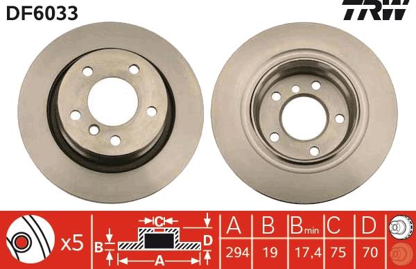 TRW DF6033 - Brake Disc autospares.lv