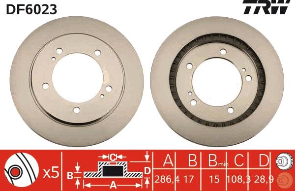 TRW DF6023 - Brake Disc autospares.lv