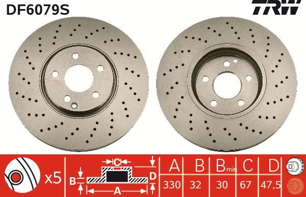 TRW DF6079S - Brake Disc autospares.lv