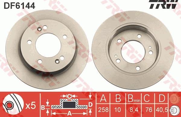 TRW DF6144 - Brake Disc autospares.lv