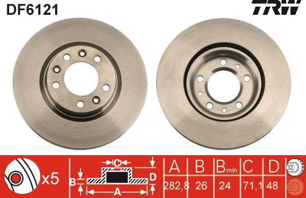 TRW DF6121 - Brake Disc autospares.lv