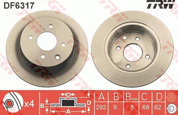 TRW DF6317 - Brake Disc autospares.lv