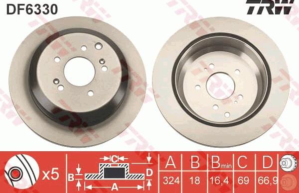 TRW DF6330 - Brake Disc autospares.lv