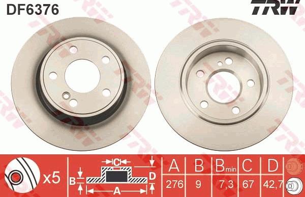 TRW DF6376 - Brake Disc autospares.lv