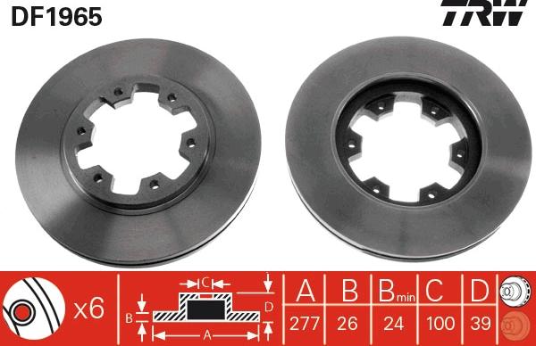 TRW DF1965 - Brake Disc autospares.lv