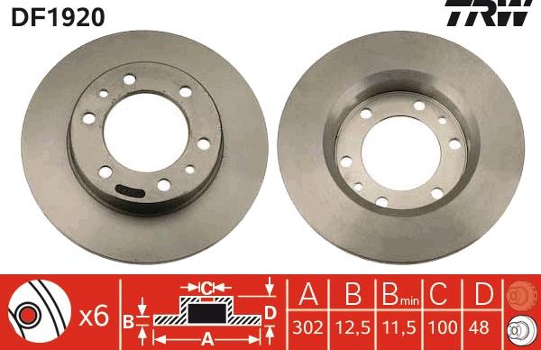 TRW DF1920 - Brake Disc autospares.lv