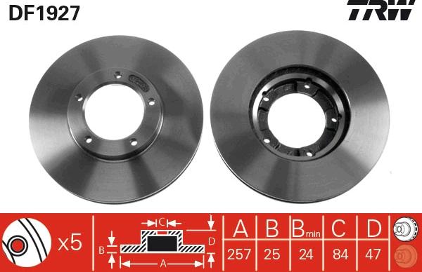 TRW DF1927 - Brake Disc autospares.lv