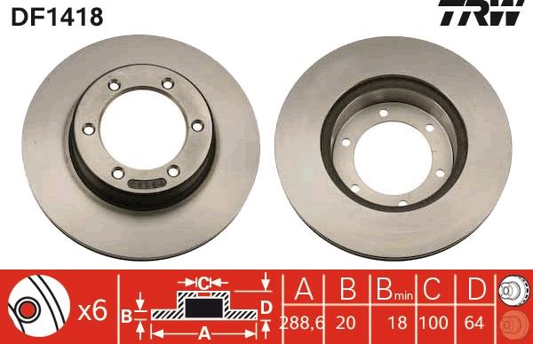 TRW DF1418 - Brake Disc autospares.lv