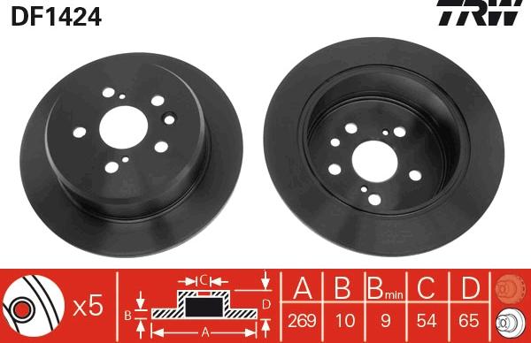 TRW DF1424 - Brake Disc autospares.lv