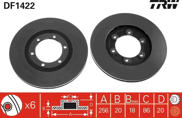 TRW DF1422 - Brake Disc autospares.lv