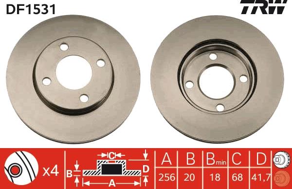 TRW DF1531 - Brake Disc autospares.lv