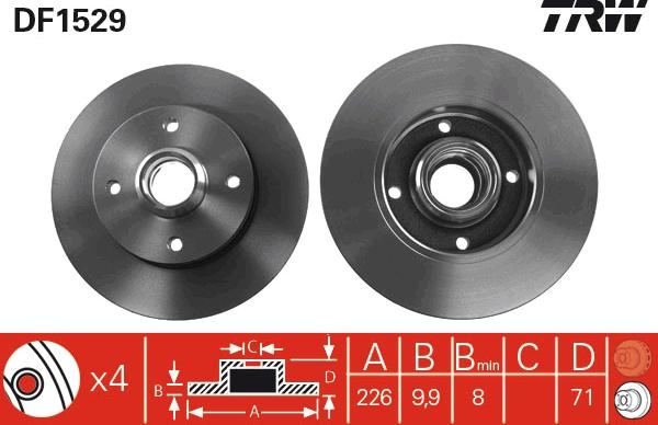 TRW DF1529 - Brake Disc autospares.lv