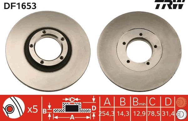 TRW DF1653 - Brake Disc autospares.lv