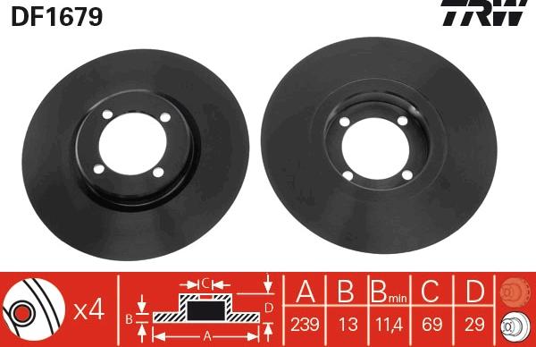 TRW DF1679 - Brake Disc autospares.lv