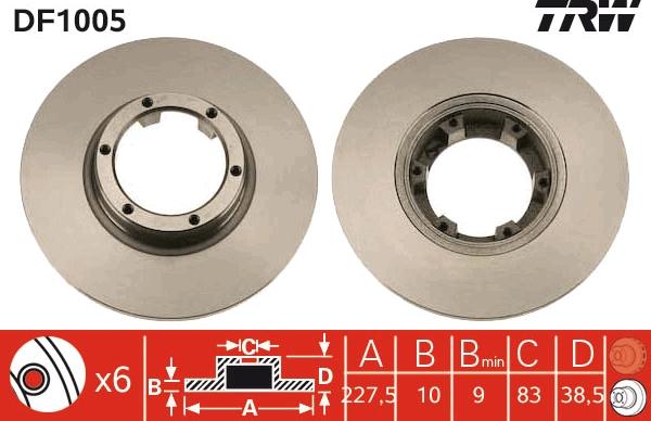 TRW DF1005 - Brake Disc autospares.lv