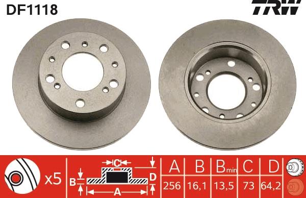 TRW DF1118 - Brake Disc autospares.lv